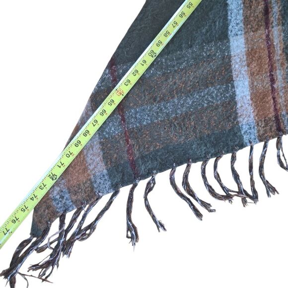 Autumn Fall Cozy Fringed Wrap Scarf ALTARD STATE Shawl Green Orange Wine 75 x 33 - Picture 6 of 15